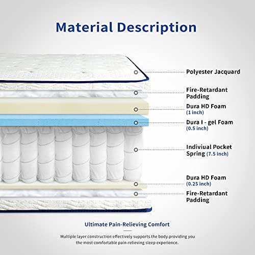Olee Sleep 9 Inch Breeze Gel Infused Memory Foam Innerspring Mattress, Mattress In A Box, Certipur-Us Certified, Twin #TOP6