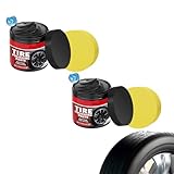 2-teiliges Reifenwachs, Reifenglanz 100g, Reifenpflege Mit UV-Schutz Mit 2, Reifenreiniger Für PKW, LKW Und SUV – Schwarz