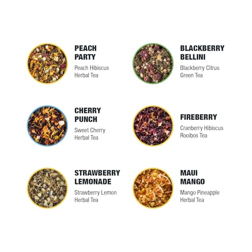 Image of Tiesta Tea - Cold Brew Mocktail Faves Variety Pack, Loose Leaf Fruity Teas, Assorted Sample Set, Cold Brew Packets, Each Makes a 64oz Pitcher (Pack of 6)
