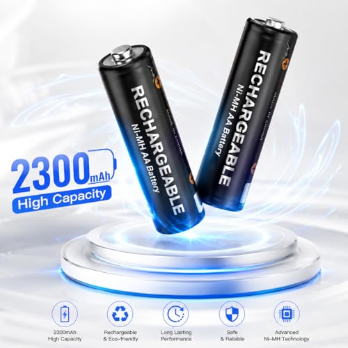 Image of AA Rechargeable Battery 2300mAh Ni-MH 1.2V Pack of 2
