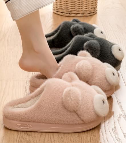 Fuzzy Big Eyes Cat Slippers House Slippers for Women Fluffy Furry Cute Animal Women's Warm Winter Slipper Indoor 20254