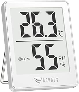 DOQAUS Room Thermometers Indoor, Mini Indoor Thermometer Room Temperature Monitor, Accurate Hygrometer Humidity Meter, Temperature Humidity Gauge for Home, Office, Nursery, Baby Room(white)