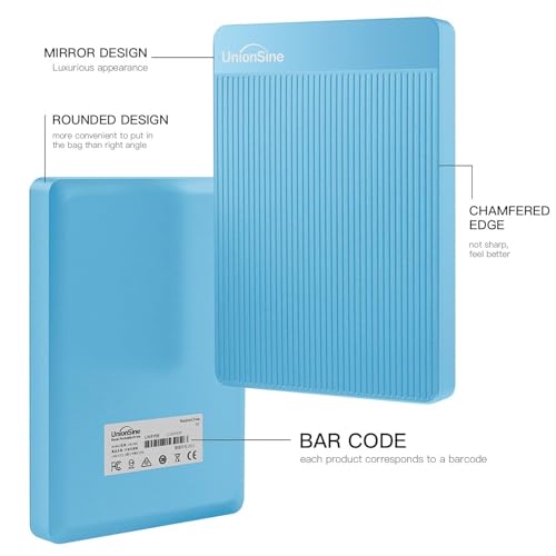 Image of UnionSine 500GB 2.5 inch Ultra Slim Portable External Hard Disk Drive HDD-USB 3.0 for PC, Mac, Laptop, PS4, Xbox one,Xbox 360,HD-2510(Blue)
