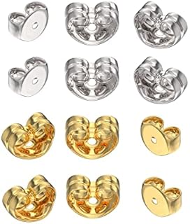 Aeon Jewellery Replacement Earring Backs - 3 Pairs Silver + 3 Pairs Gold Plating on Silver | 925 Sterling Silver Butterfly Safety Backings | Spare Jewellery Accessories for Women | Earrings Stopper