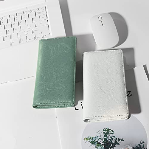 Sanlykate Checkbook Cover For Duplicate Checks With Pen Holder For Women Girls, Rfid Blocking Pu Leather Standard Register Check Book Case For Top & Side Tear Checks, Free Divider, Green Vintage #TOP7