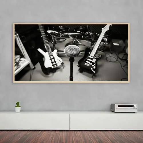 Peinture d'instruments de musique sur toile premium pour salon chic