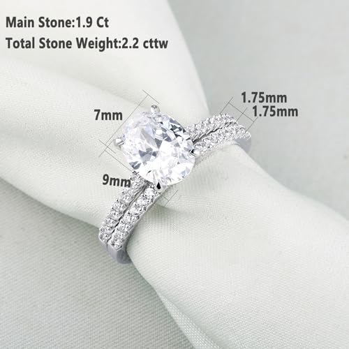 Newshe Jewellery AAAAA Cubic Zirconia Bridal Sets Wedding Rings Solitaire Engagement Rings for Women 925 Sterling Silver Size 4-134