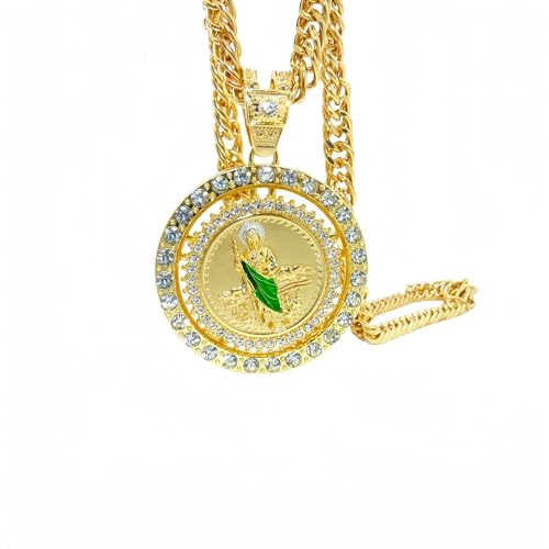 14K Gold Filled San Judas Necklace For Women And Men - Vintage Saint Jude Necklace Religious Necklace Amulet, St. Jude Tadeo Medalla Cadena Oro Laminado, Catholic Religious Christian Jewelry2