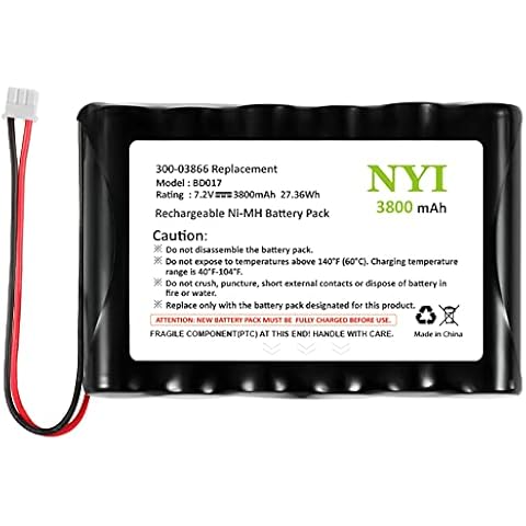 NYI Upgraded 3800mAh 300-03866 Battery for Honeywell Alarm Lynx 5100, 5200, 5210, Lynx Touch 7000,7.2V LYNXRCHKIT-SHA,OSA214,LCP500-4B Cover