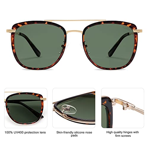 SOJOS Retro Aviator Square Polarized Sunglasses Shades Women Men SJ2180 - Image 5