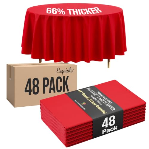 Image of Exquisite Red Round Tablecloth 84 inch - 48 Pack