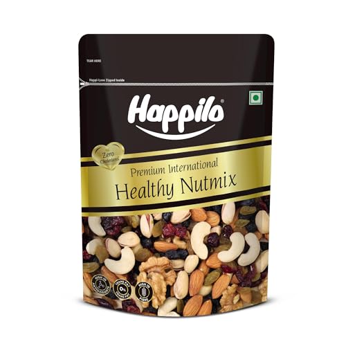Image of Happilo Premium International Healthy Nutmix 350g | Almonds | Black Raisins| Cashewnuts | Cranberries | Green Raisins | Pistachio Kernels | Walnut Kernels healthy snacking | Dry Fruit | Trail Mix | Mix Nuts | Mix Dry Fruit
