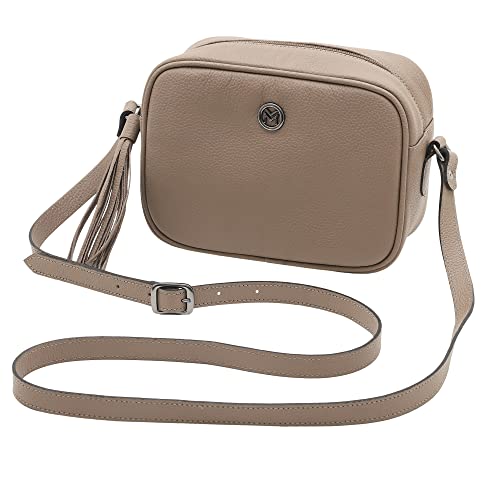 Bolsa Transversal Feminina de Couro Bovino Legítimo c/Alça Ajustável Mariart Titânio (New Fendi)
