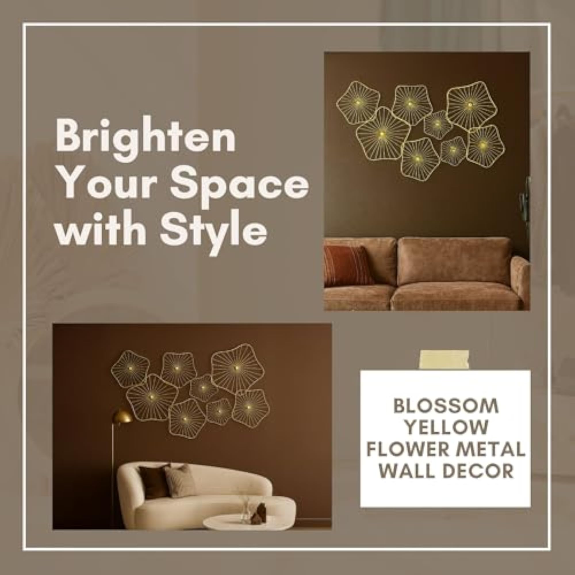 Metal Blossom Electroplated Flower Metal Wall Art
