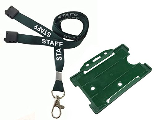 Customcard Ltd Staff Lanyard Green and Single-Sided ID Badge Holder