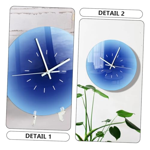 Horloge murale acrylique bleue salon moderne : objet déco avec kit complet - 4