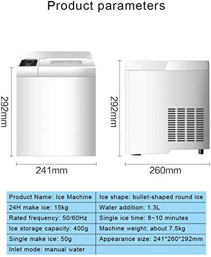 Mini máquina automática de hielo eléctrica 15 kg/24h miniatura 3