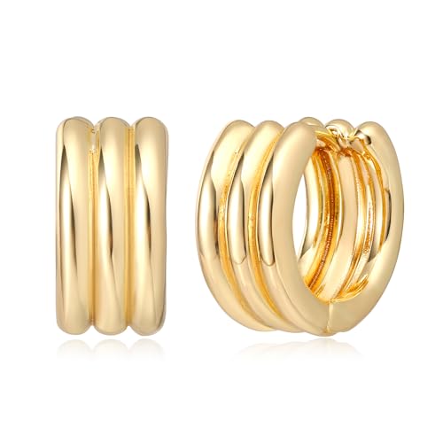 MYEARS Women Earrings Gold Huggie Hoop 14K Small Simple Hypoallergenic Everyday Jewelry