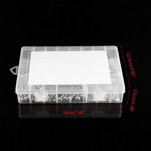 Generic 625pcs/Box M2-M6 Hex Socket Screws Bolts Nut Gasket Set Stainless Steel Socket Screw Fastener Assortment Kit - (Color: Silver)
