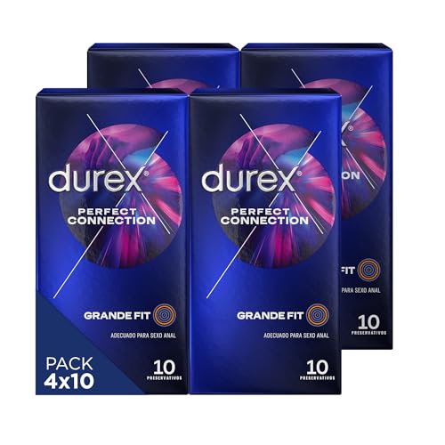 Durex Preservativos Perfect Connection, Adecuado Para Sexo Anal, 10 condones [Pack 4 Unidades]