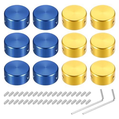 Toppers en métal doré et bleu de 0.95cm pour pédales de guitare