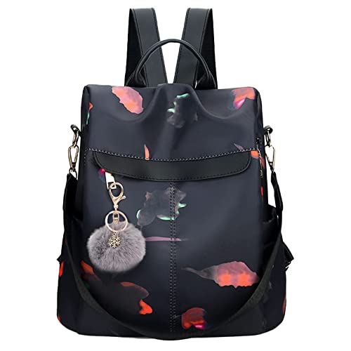 Mochila feminina antifurto, pequena e resistente à água, Cor preta., Medium, Moderna ou clássica