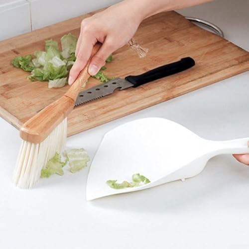 Mini-Besen- und Kehrschaufel-Set mit stabilem Griff und Gummilippe für schnelle und effektive Reinigung von kleinen Bereichen einschließlich Desktops und Außenbereichen – Bild 7