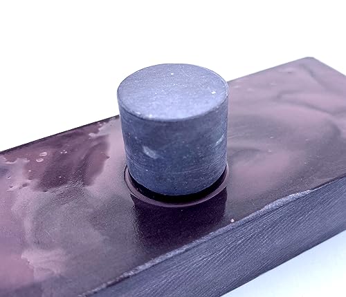 BLAUER BELGISCHER BROCKEN original 150x40mm I Schleifstein für Messer & Werkzeug I Wetzstein für den extra feinen Schliff effektiv & höchst präzise I Körnung 6000 mit Anreibestein