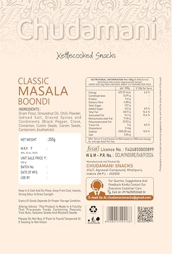 Image of Chudamani Kettlecooked Snacks Combo Pack-3 (250gm) Classic Indori Sev, Lawajab Mixture, Masala Boondi Namkeen, Crunchy and Spicy, Famous Indori Cooked Snacks Namkeen