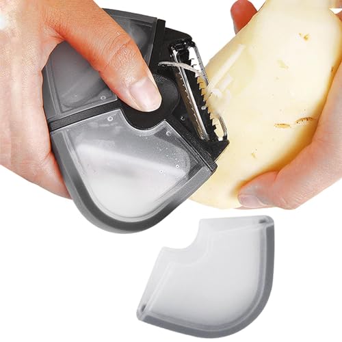 Rurunklee Pelador multifunción | Gadget de cocina de cuchillas giratorias de acero inoxidable 3 en 1,Rebanadora de hoja de acero inoxidable, herramientas de cocina para frutas y quesos, pelador de