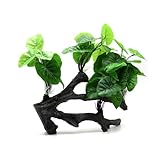 YIZITU Acuario paisaje modelo de hojas de madera flotante, decoración de acuarios, decoración de hábitat de terrario, adornos de peceras