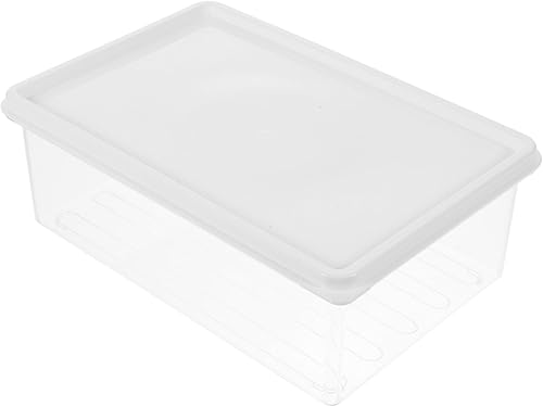 Kichvoe Tocino de plástico con tapas 7.9* 5.3 pulgadas herméticos cortes en frío contenedores de almacenamiento de queso para refrigeradores