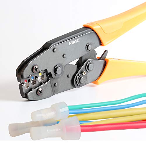 AIRIC Closed End Crimp Connectors 22-16 AWG 100 Pcs Wire Crimp Splice Caps Electrical Connector Terminals Copper Core and Nylon Wiring Cap Crimps Terminal for 22,20,18,16 Gauge Wires,(CE1)
