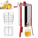 LZQ Manuelle Honigschleuder Edelstahl 2 Rähmchen, Tangentialschleuder Honigextraktor Handbetrieb, Honigextractor Zentrifugen Honig Extractor für Imkerei, Höhenverstellbar, Bienenzucht Zubehör