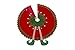 48-inch Elf Christmas Tree Skirt with Candy Striped Legs, Red Tree Skirts Xmas Tree Mat Elf Themed Decorations and Ornaments for Holiday Merry Christmas Party Christmas Tree Decoration