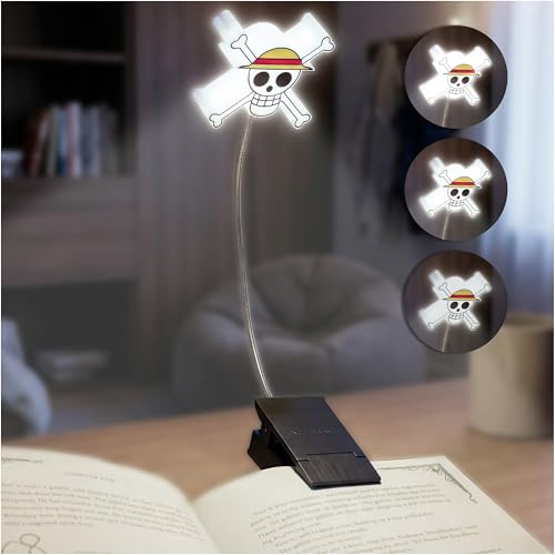 Get Trend One Piece 3D Book Light for Reading at Night Clip On 360 LED Reading Lights in Bed Eye Caring 3 Dimming Brightness Battery & USB Straw Hat Clamp Lamp Anime Gifts for Book Lovers