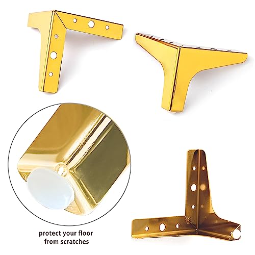 Jlxmaxlj Modern Metal Furniture Legs 4 Inches, Set Of 4 Furniture Legs Replacement For Dresser Cabinet Couch Bed Chair Table Ottoman Diy Replacement Parts #TOP3
