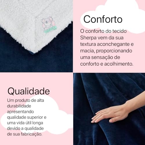 Coberdrom Solteiro Sherpa Edredom Dupla Face Plush Carneirinho Cobertor Manta Felpuda (Solteiro, Ver