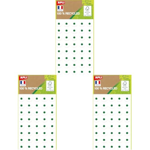 APLI 101342 - Pochette 240 oeillets blancs 100% recyclé Ø 13 mm (Lot de 3)