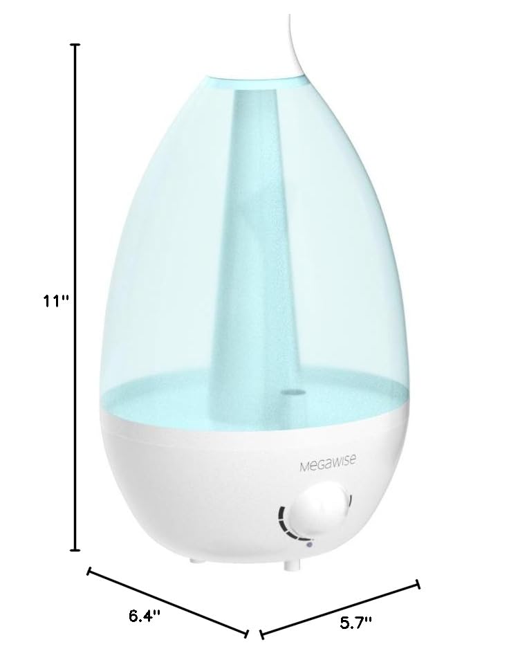 Ultrasonic Cool Mist Humidifier for Home, Office, Baby Room, Bedroom - 1.5L Capacity