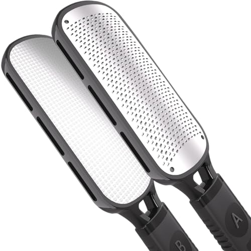 Antonki Foot File for Dead Skin, Double Sided Callus Remover for Feet, Metal Foot Scrubber for Cracked Heel, Professional Foot Scraper Rasp Pedicure Tool to Remove Hard Skin - 2 in 1 Foot File
