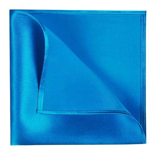 Mansphil PORCKET-BLUE1 Blue Men Pocket Square, 100% Silk Handkerchief thumb #7