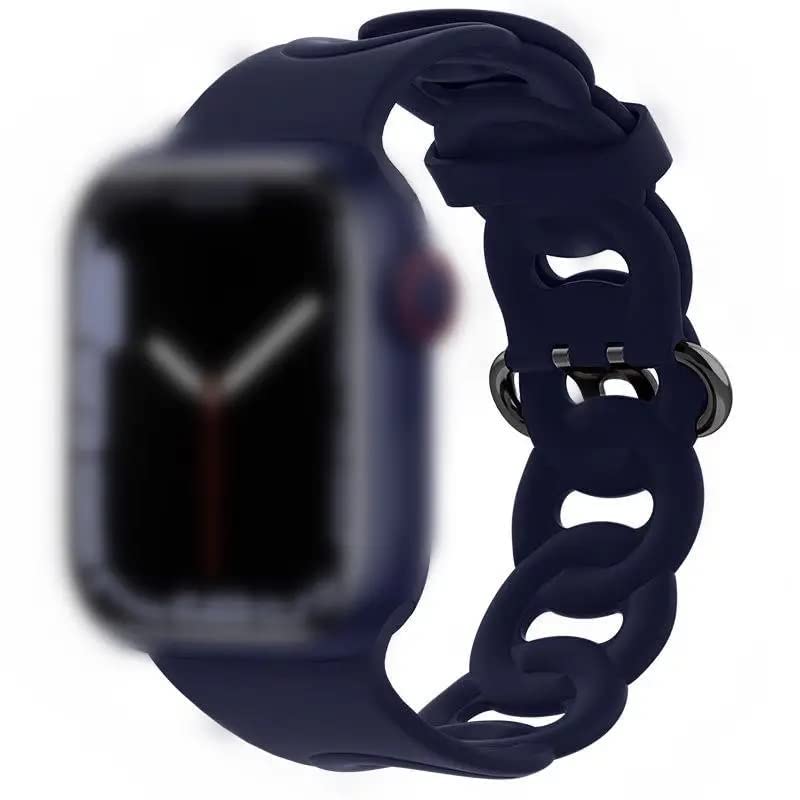 GadgetBite Ring Design Soft Silicone 42mm 44mm Watch Strap Compatible with Series SE/8/7/6/5/4/3/2/1 with Secure Buckle Clasp Look for Womens (Dark Blue) (B0BZL22R3C) Amazon Price History, Amazon Price Tracker