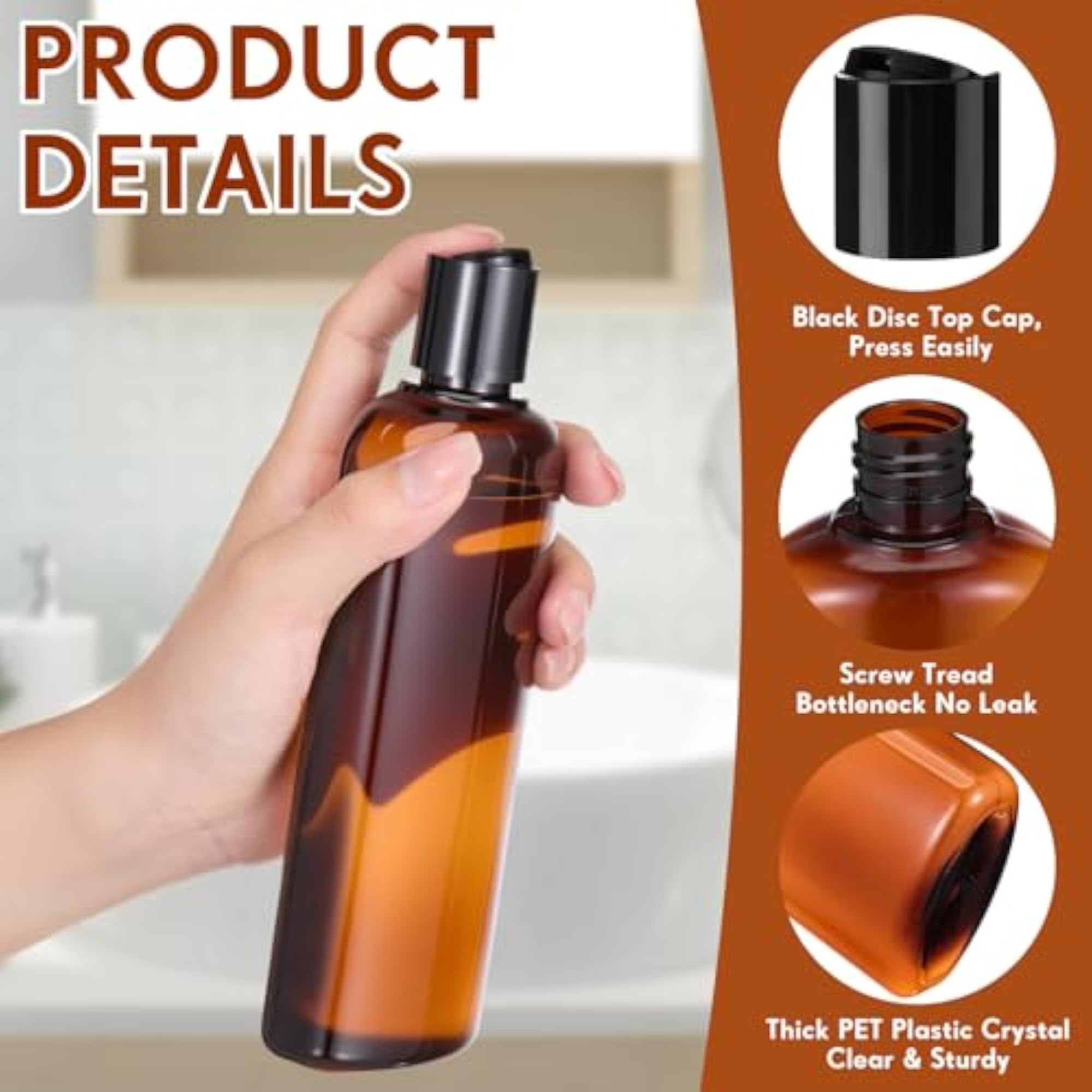 Plastic Travel Bottles for Toiletries, 10 oz