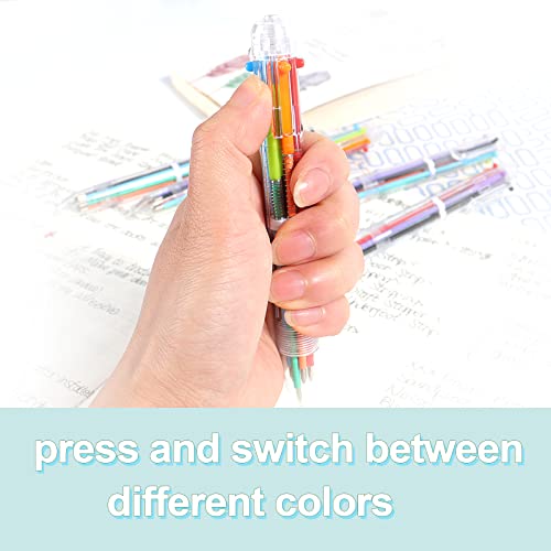 Mluchee 6 Pack Multicolor Pen In One Retractable Ballpoint Pens 0.5Mm 6-In-1, Rainbow Fun Pens For Kids 8-12 Birthday Party Favors Adults, Back To School, Classroom Prizes #TOP4