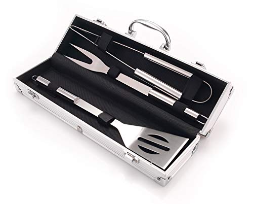 BBQ Barbecue Tool Set With Personalised Carry Case - Engraved With Your Custom Text
