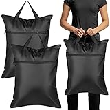 Kingdder 2 Pcs Large Travel Laundry Bag with Handle Waterproof Dirty Clothes Bag Laundry Hamper with Two Zippered Pockets Washable Reusable for Sports Gym Home Travel College Dorm(Black)