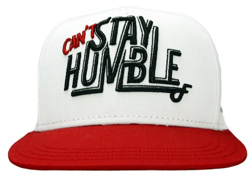 Flat Fitty "Can't Stay Humble Snapback Cap (Osfm, White- Red) #TOP5