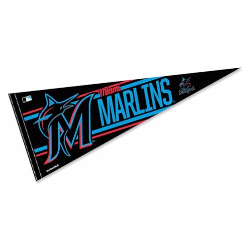 Grand fanion Miami Marlins pour décorer une chambre de fan MLB