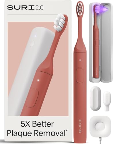 Image of SURI 2.0 NEW Sonic Electric Toothbrush | Pressure Sensor & UV-Cleaning Travel Case | 1 Month+ Battery | Designed in London | Electric Toothbrush for Adults | Travel Toothbrushes | Tooth Brush | Canyon